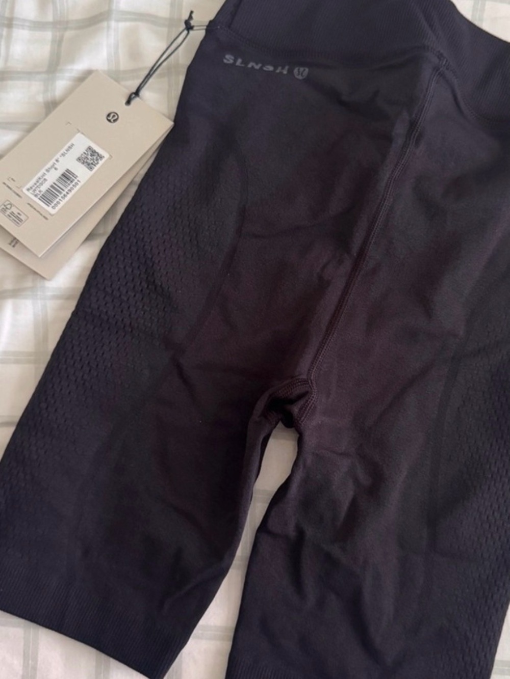 Lululemon Black Women’s High-Rise reveal knit SLSHN collab Bike Shorts - Picture 7 of 9